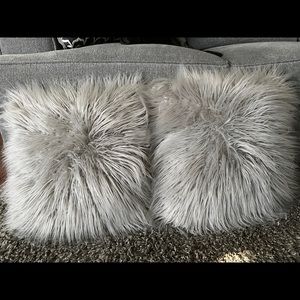 Faux fur decorative pillows
